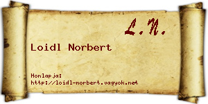 Loidl Norbert névjegykártya